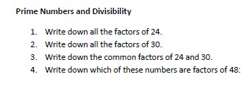 Prime numbers and divisibility questions.